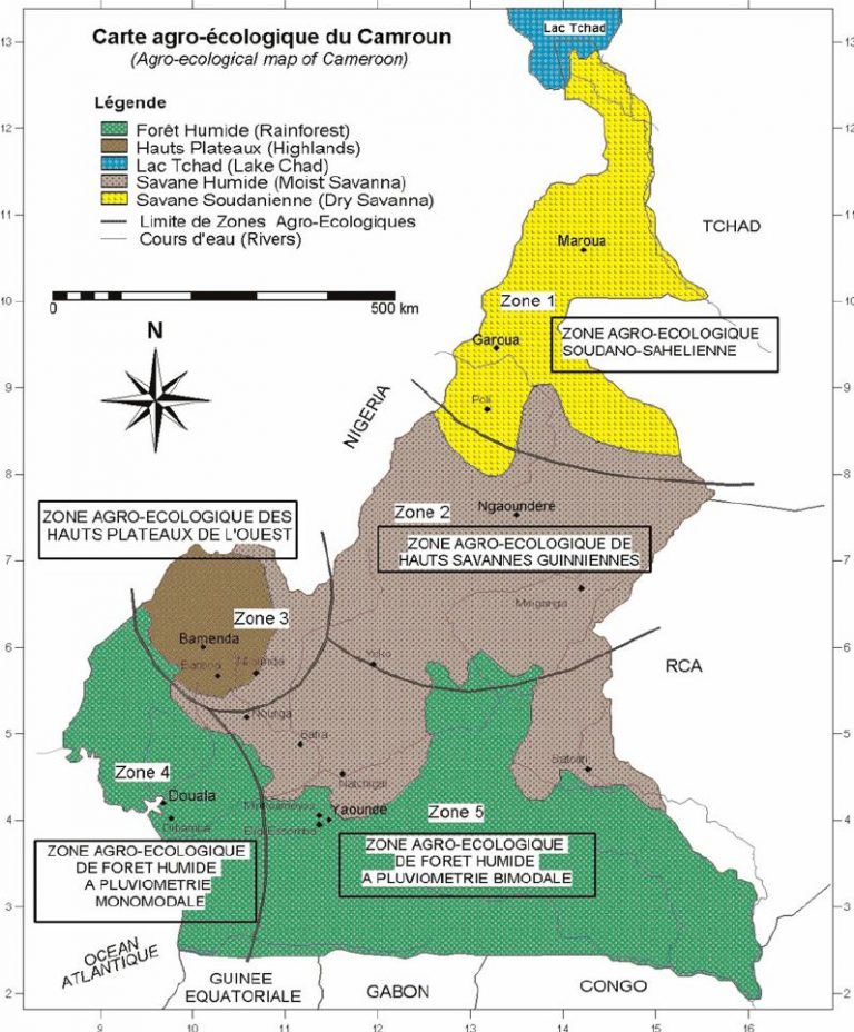 Les différentes zones agroécologiques du Cameroun